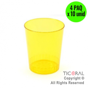 VASO CONICO AMARILLO FLUO (4 Pack X 10 unid)